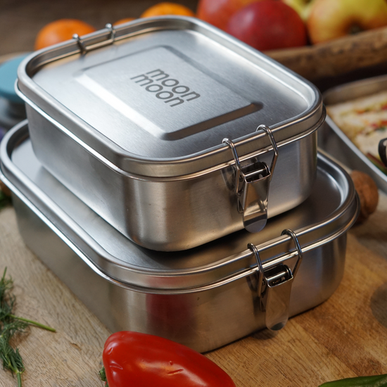 metal lunchbox, stainless steel lunchbox, stainless steel lunch box, moonmoon, tin lunch boxes, food storage containers with lids, eco business, small business uk