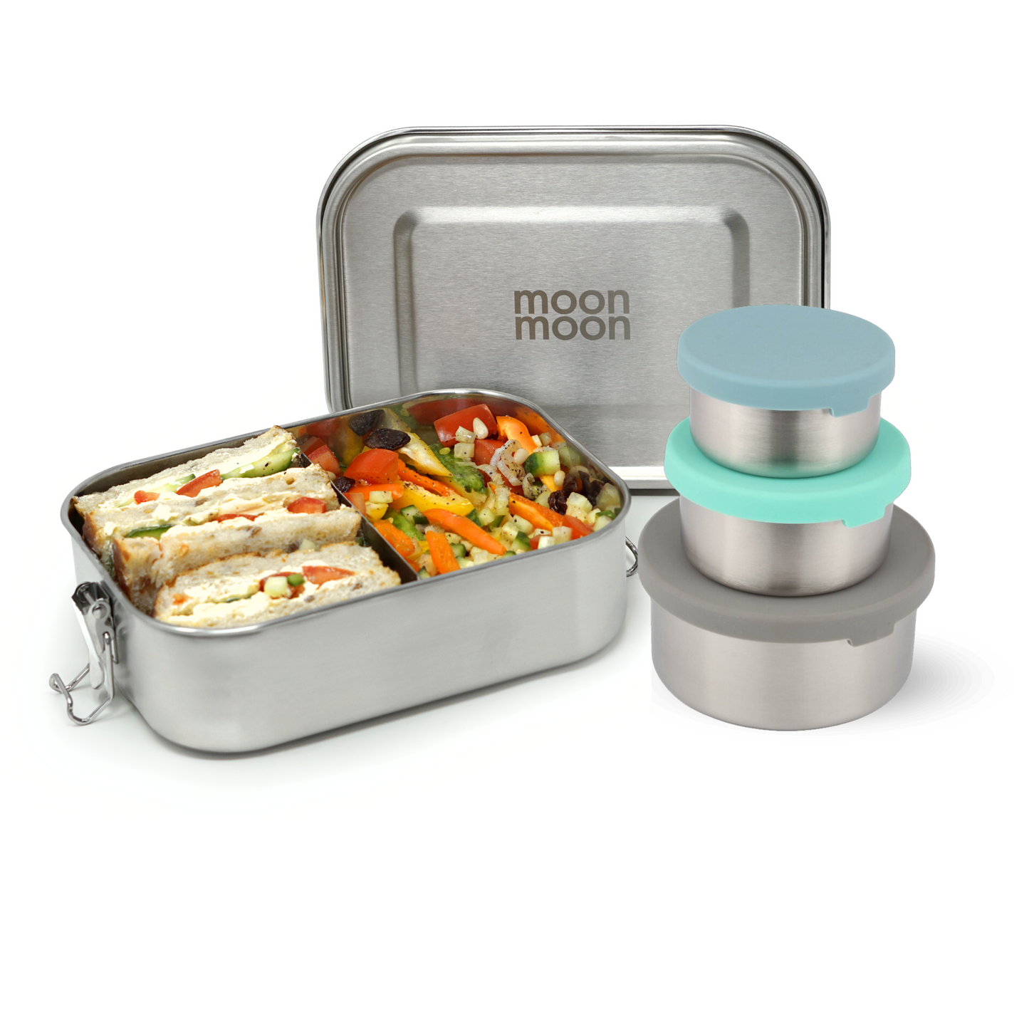 Stainless Steel Lunch Box (1.2L)  & Snack pot Set