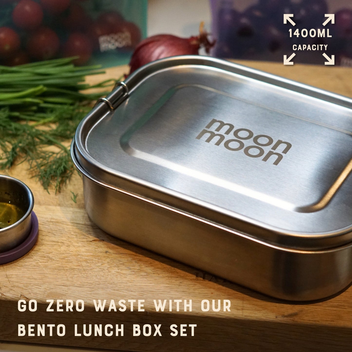 plastic free tupperware, moon moon lunch box, stainless steel tupperware, metal lunch box uk, plastic free food storage