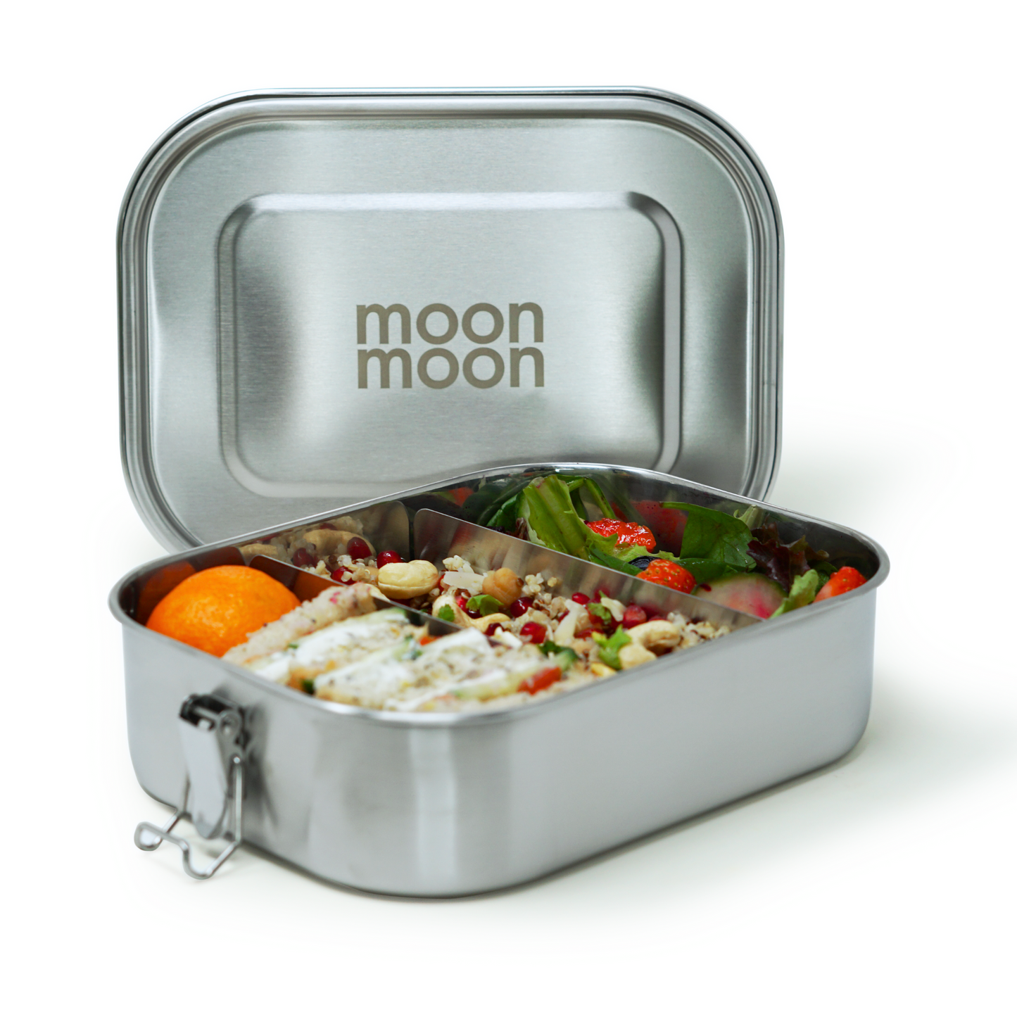 moon moon metal lunch box, stainless steel bento box, eco friendly lunch box, plastic-free lunch box for kids, lunch box for adults, steel bento