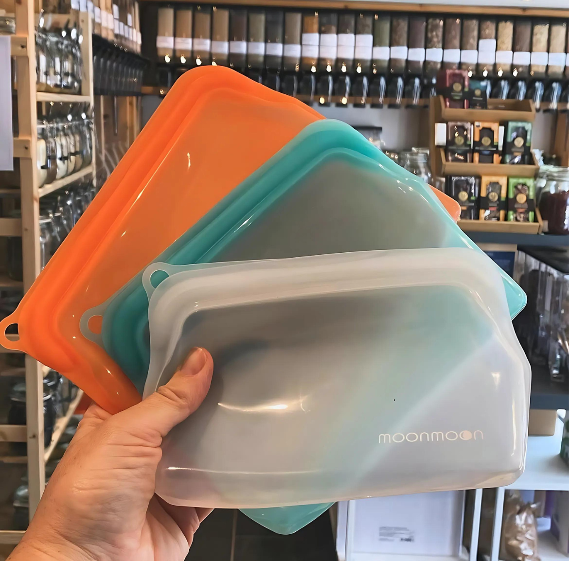 silicone food bag, silicon bag, stasher bag, airtight silicone food bag, silicon freezer bag, moonmoon, silicone airtight food bag